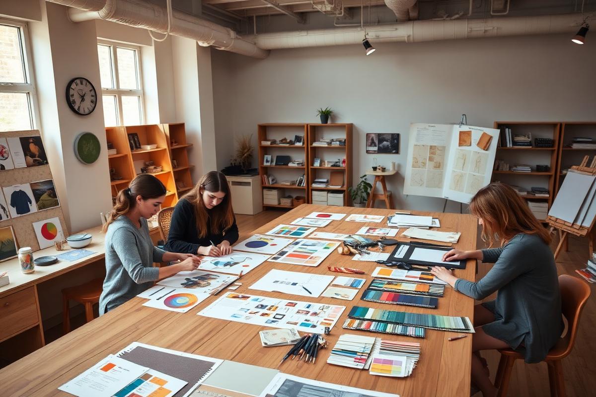 Students learning interior design at Octa Design